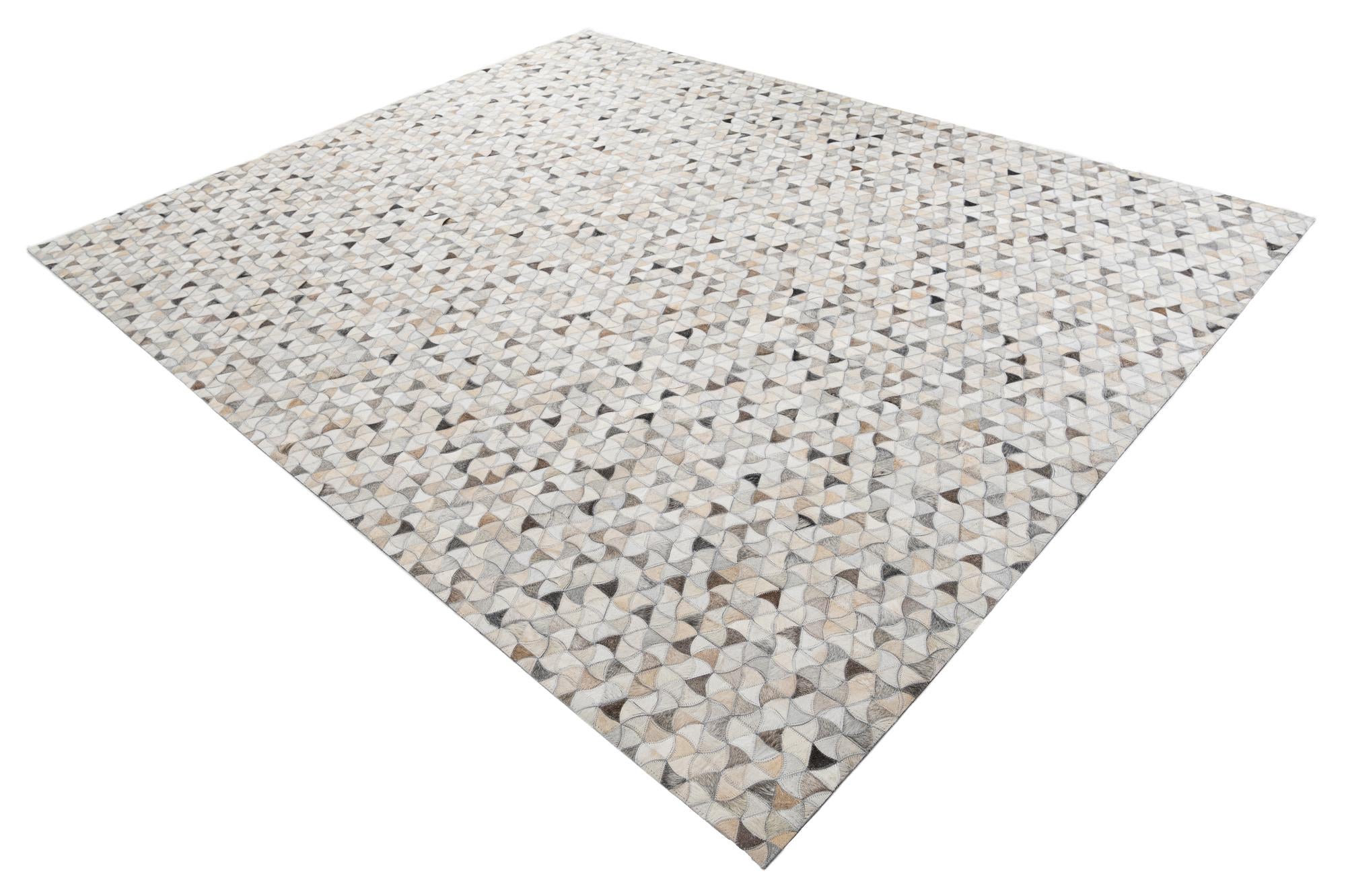 7' 10 x 9' 10 Cowhide Leather Rug