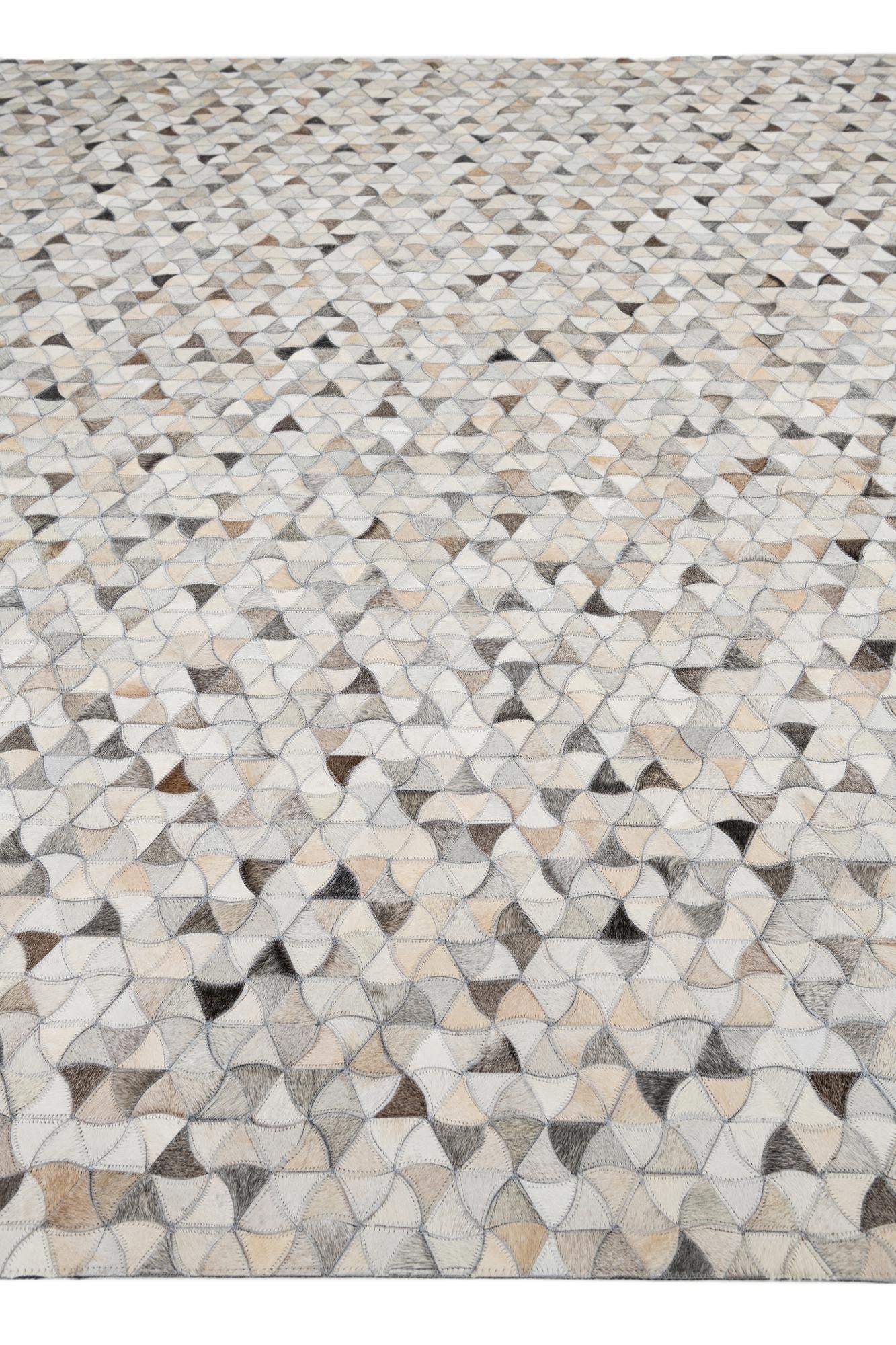 7' 10 x 9' 10 Cowhide Leather Rug