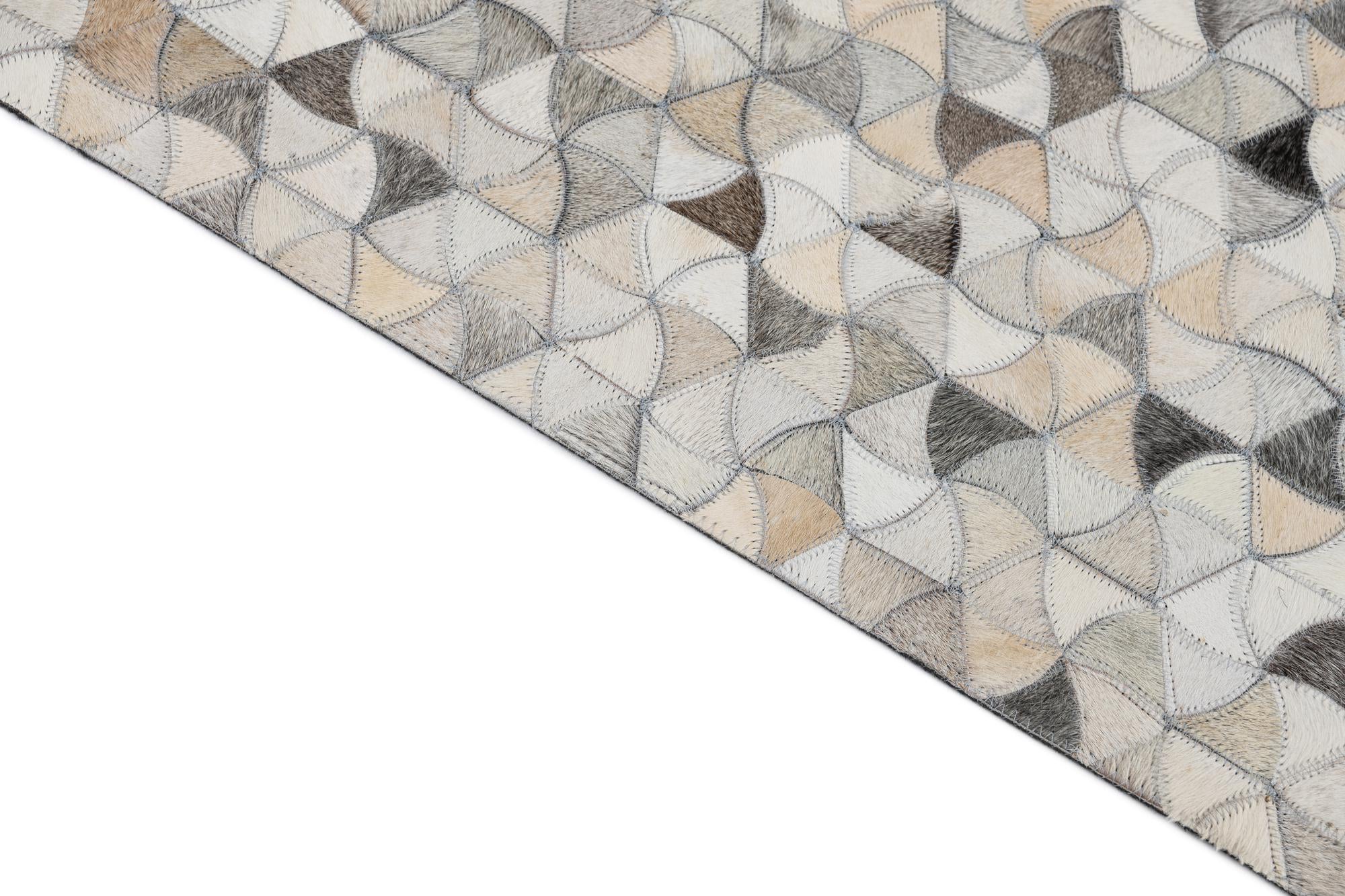 7' 10 x 9' 10 Cowhide Leather Rug