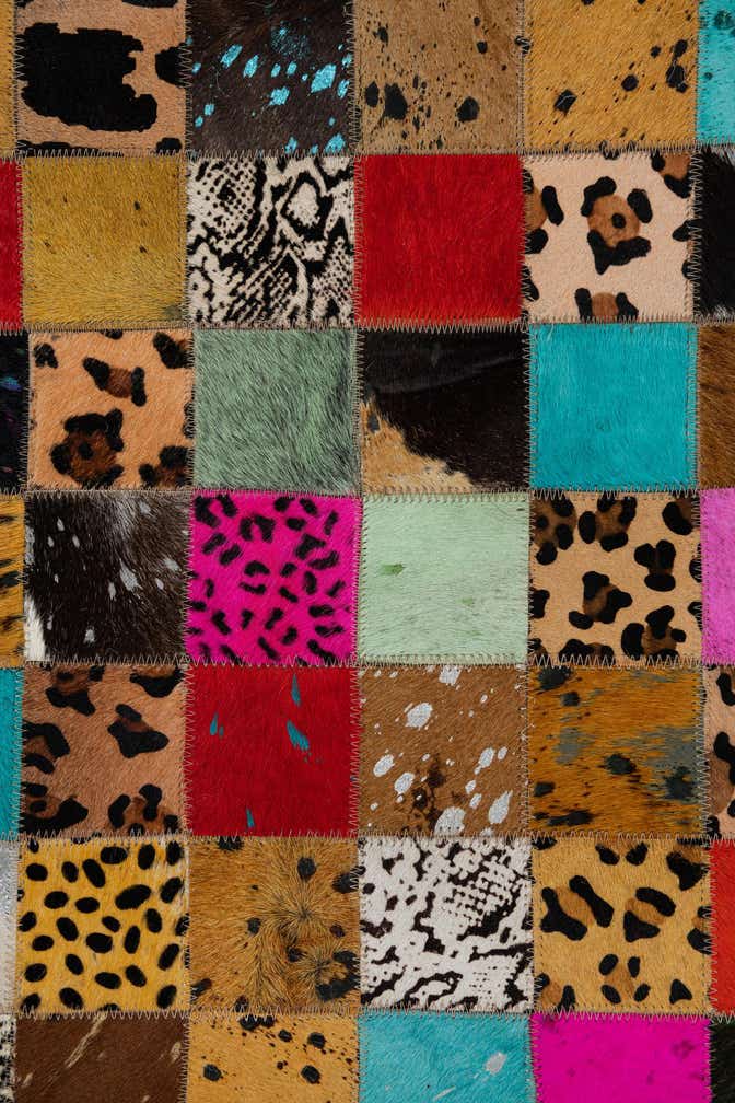 8' x 10' Cowhide Leather Rug