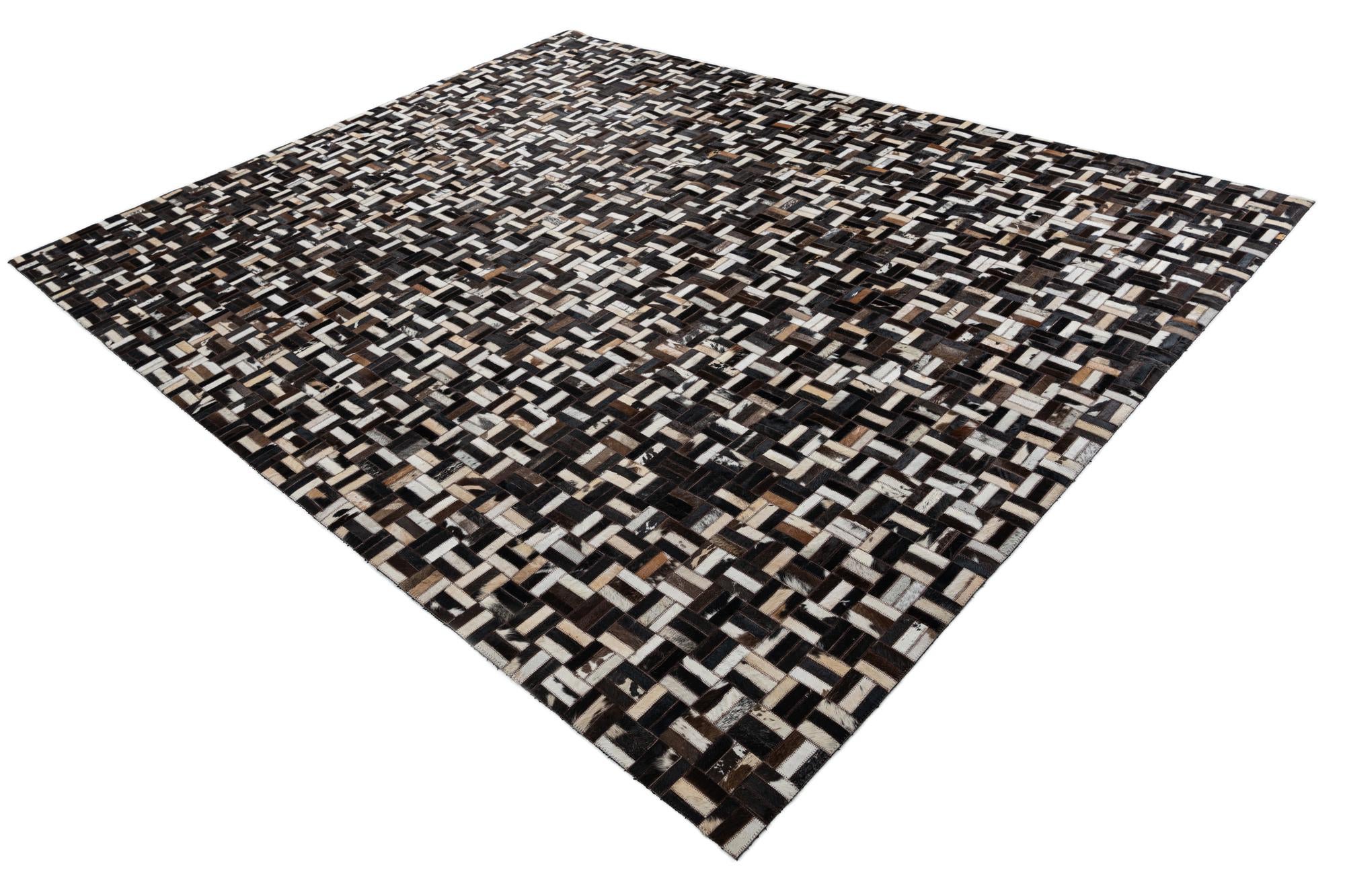 8' x 10' Cowhide Leather Rug