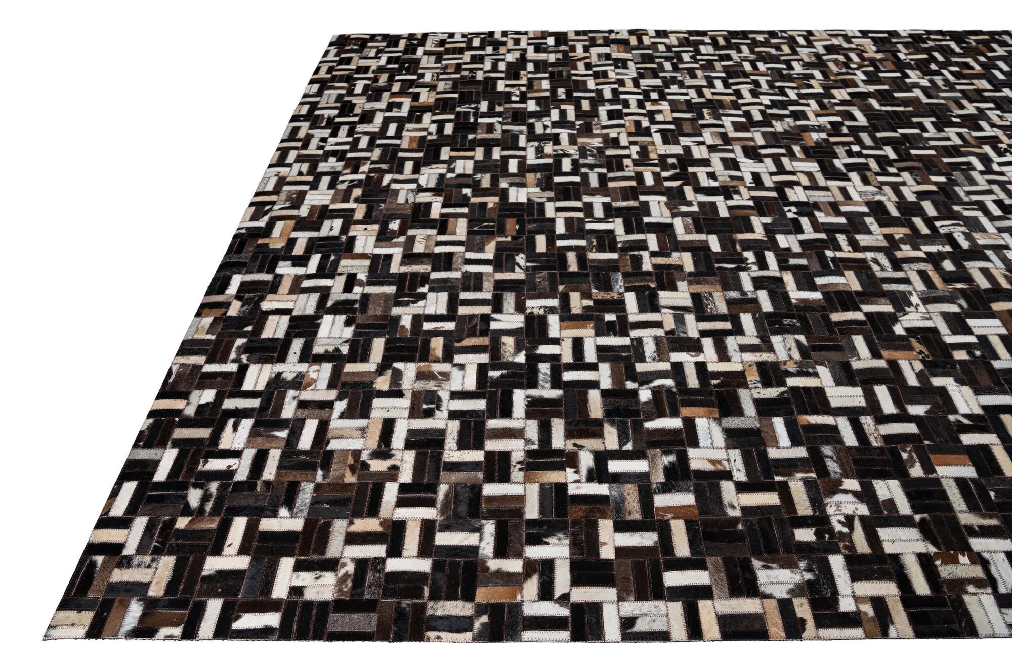 8' x 10' Cowhide Leather Rug