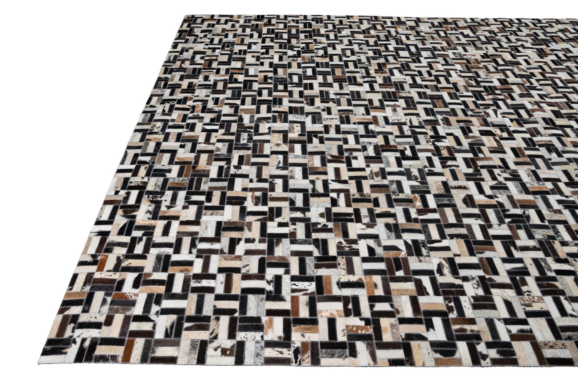 8' x 10' Cowhide Leather Rug