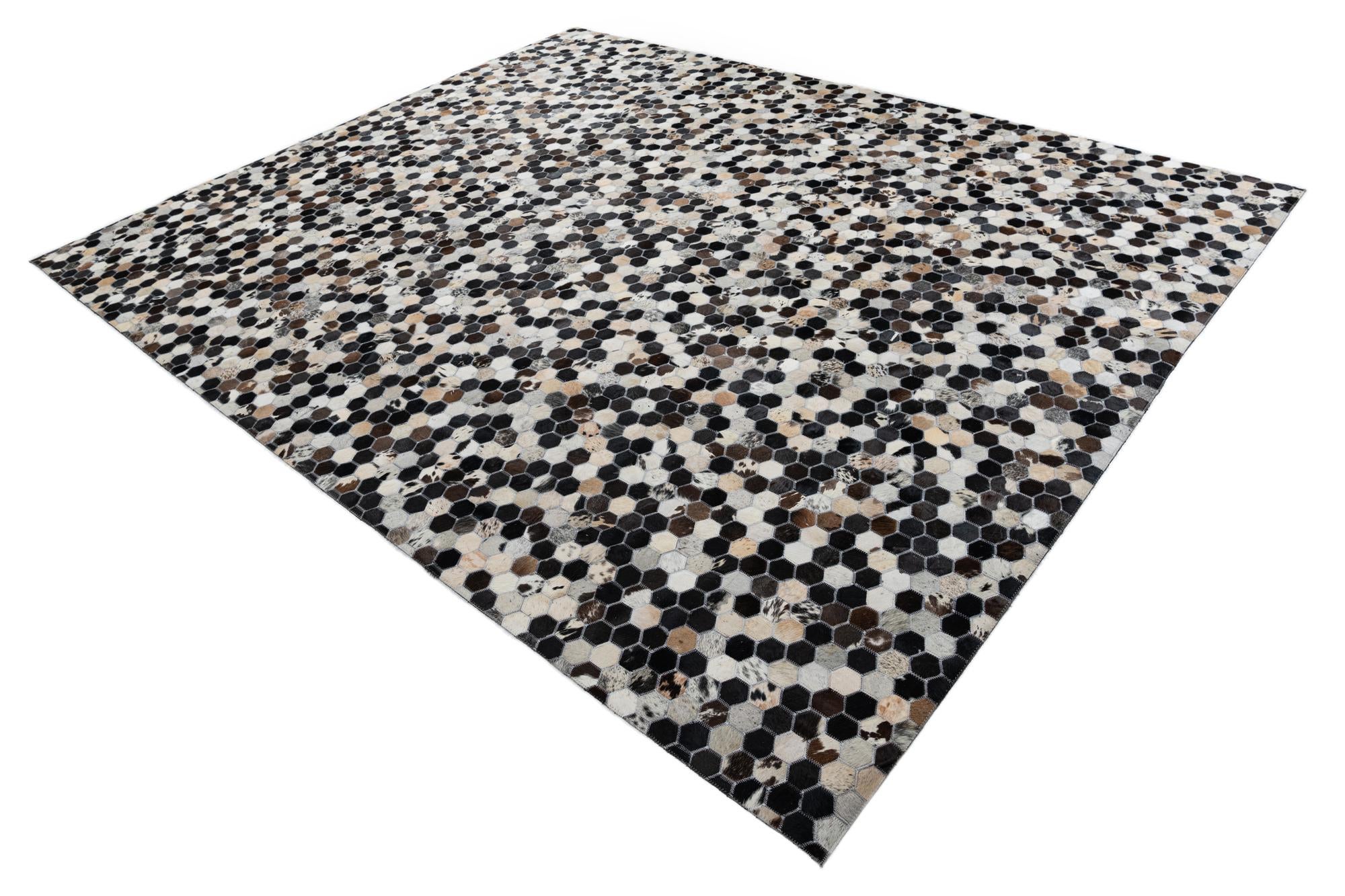 8' x 10' Cowhide Leather Rug