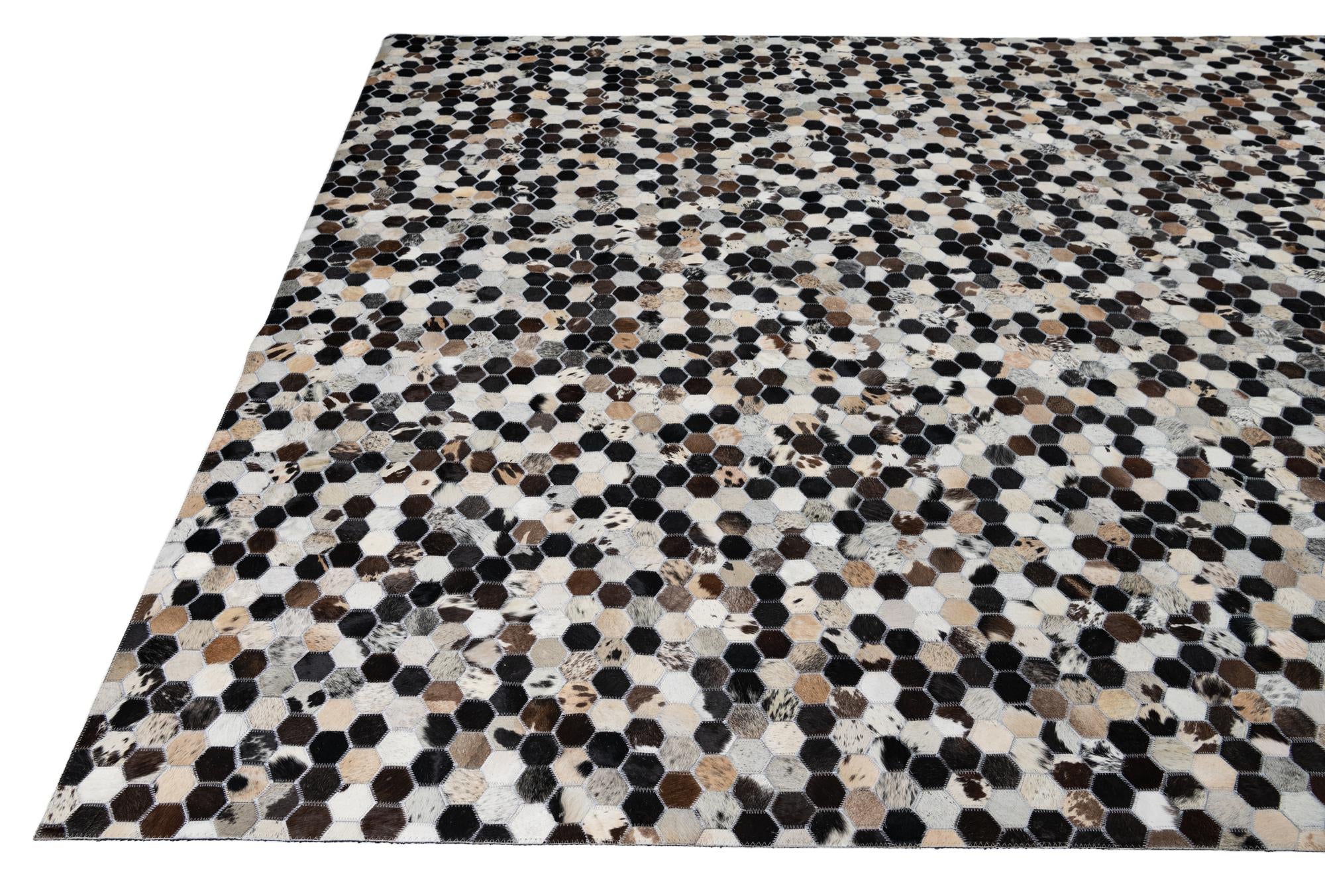 8' x 10' Cowhide Leather Rug