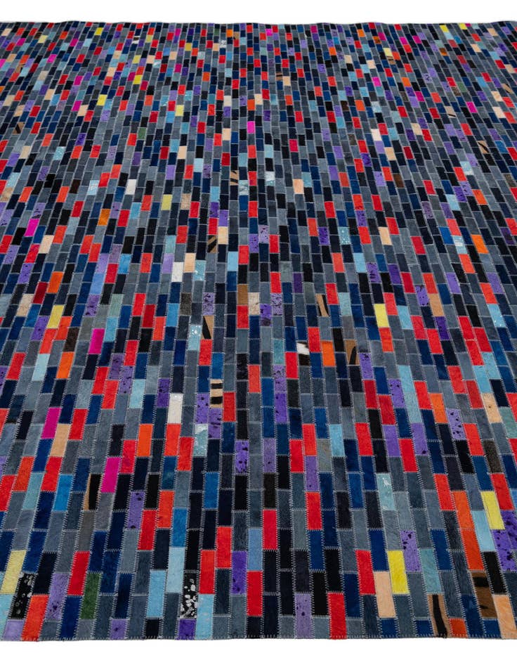 Detail image of 8' 1 x 9' 10 Cowhide Leather Rug