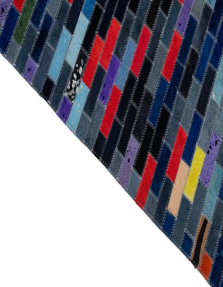 Detail image of 8' 1 x 9' 10 Cowhide Leather Rug