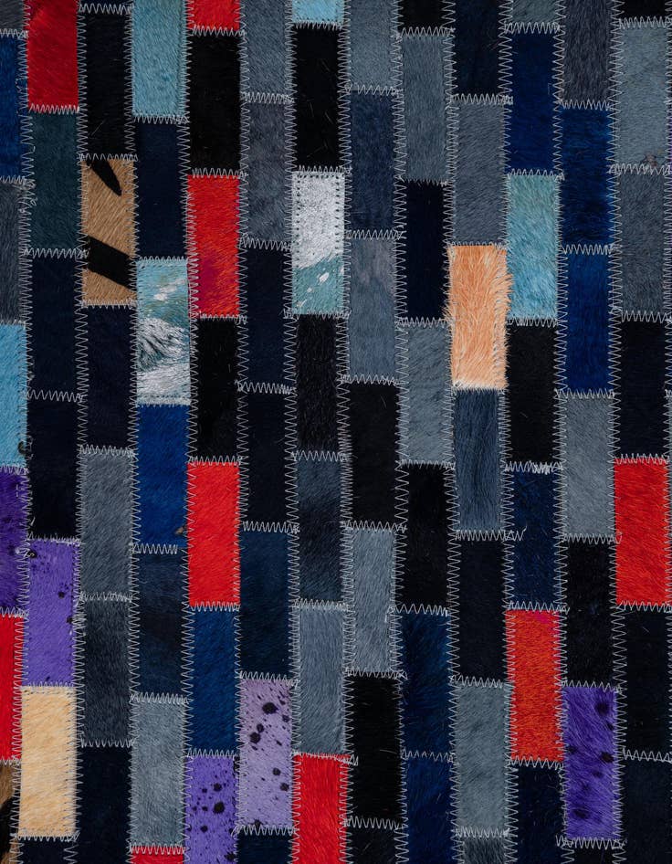 Detail image of 8' 1 x 9' 10 Cowhide Leather Rug