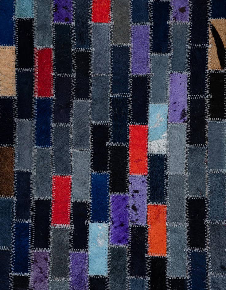 Detail image of 8' 1 x 9' 10 Cowhide Leather Rug