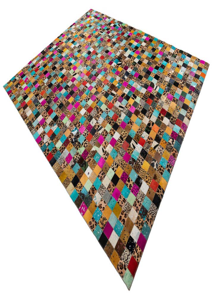 8' 1 x 10' Cowhide Leather Rug