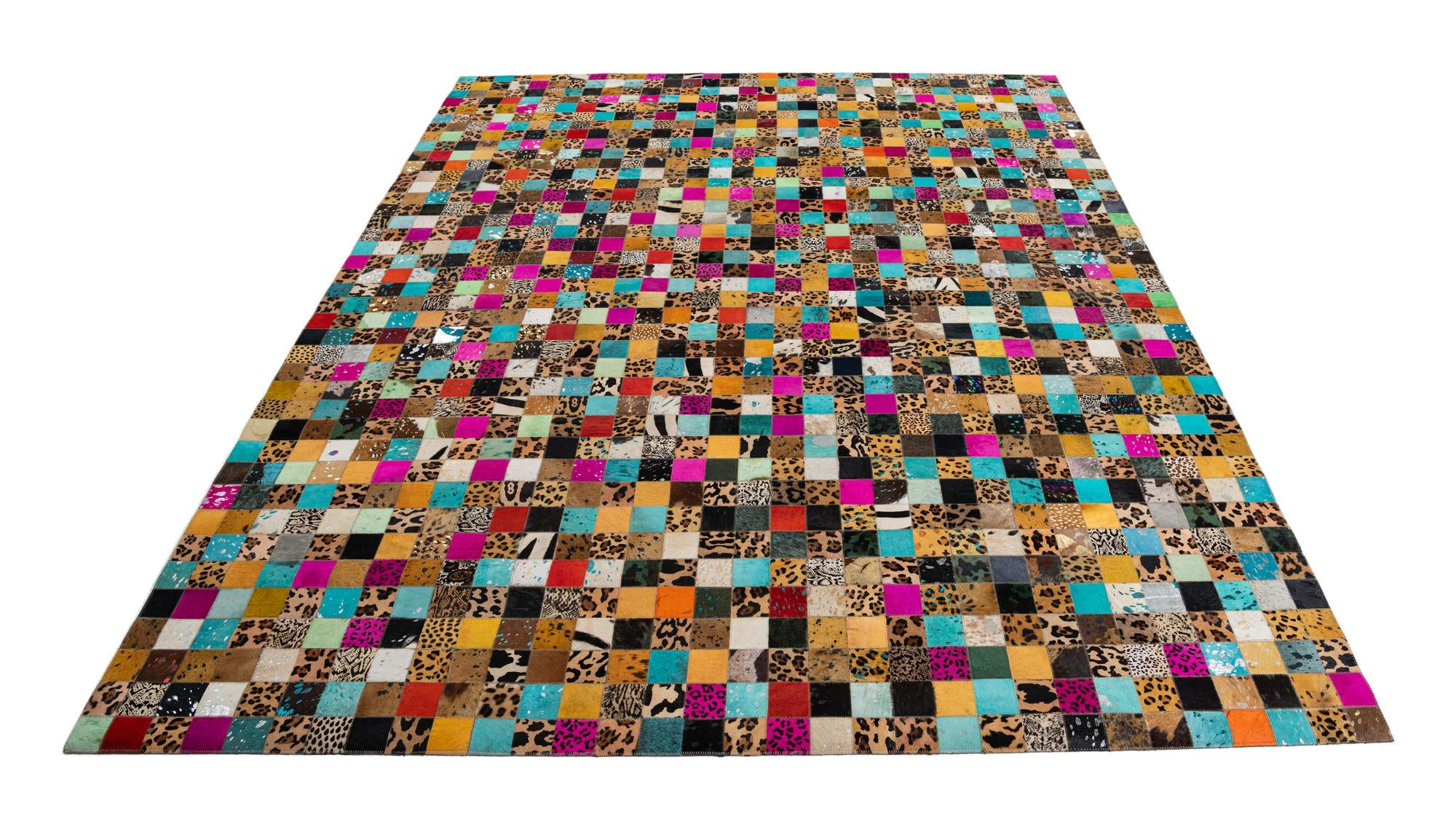 8' 1 x 10' Cowhide Leather Rug