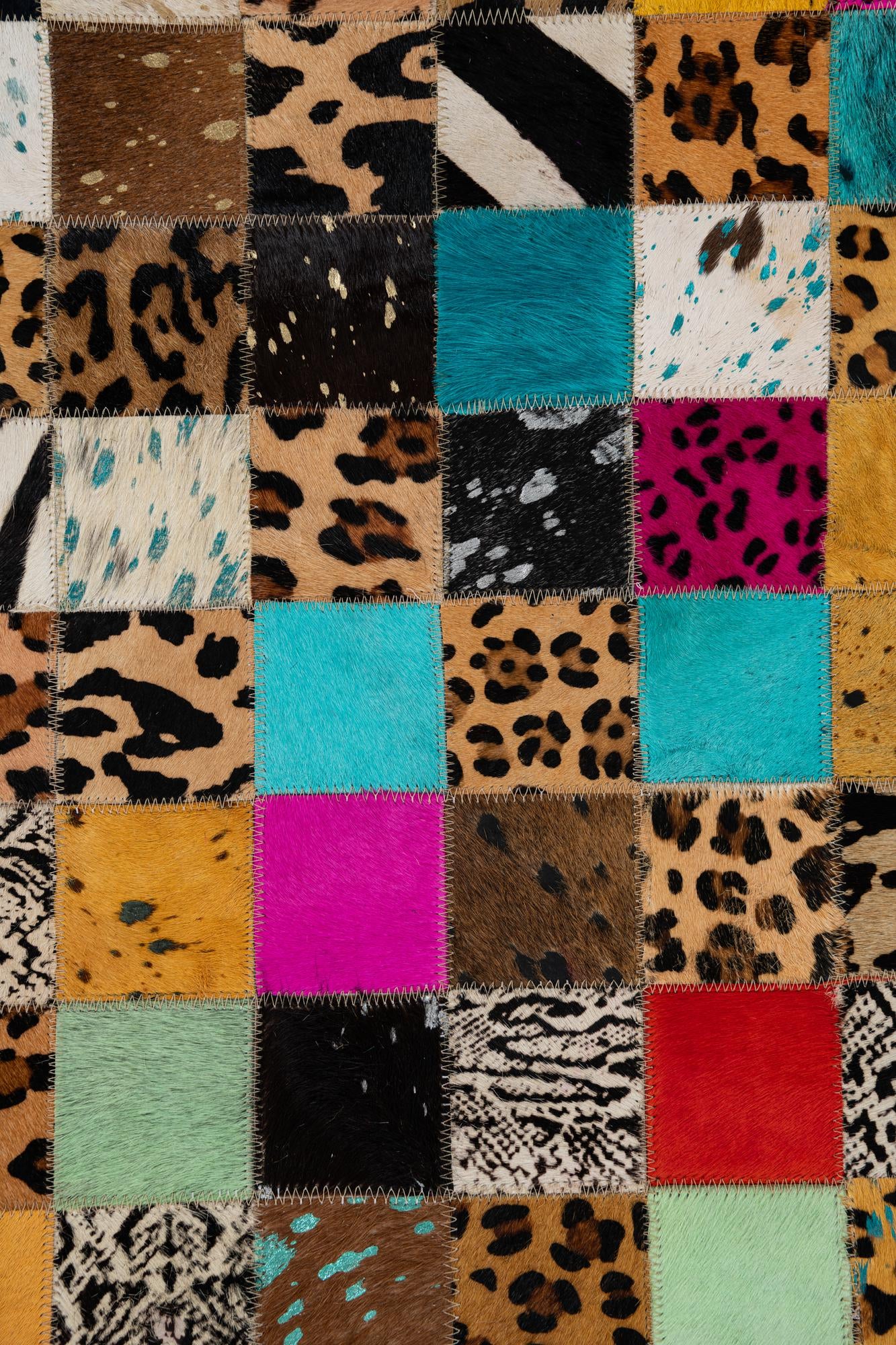 8' 1 x 10' Cowhide Leather Rug