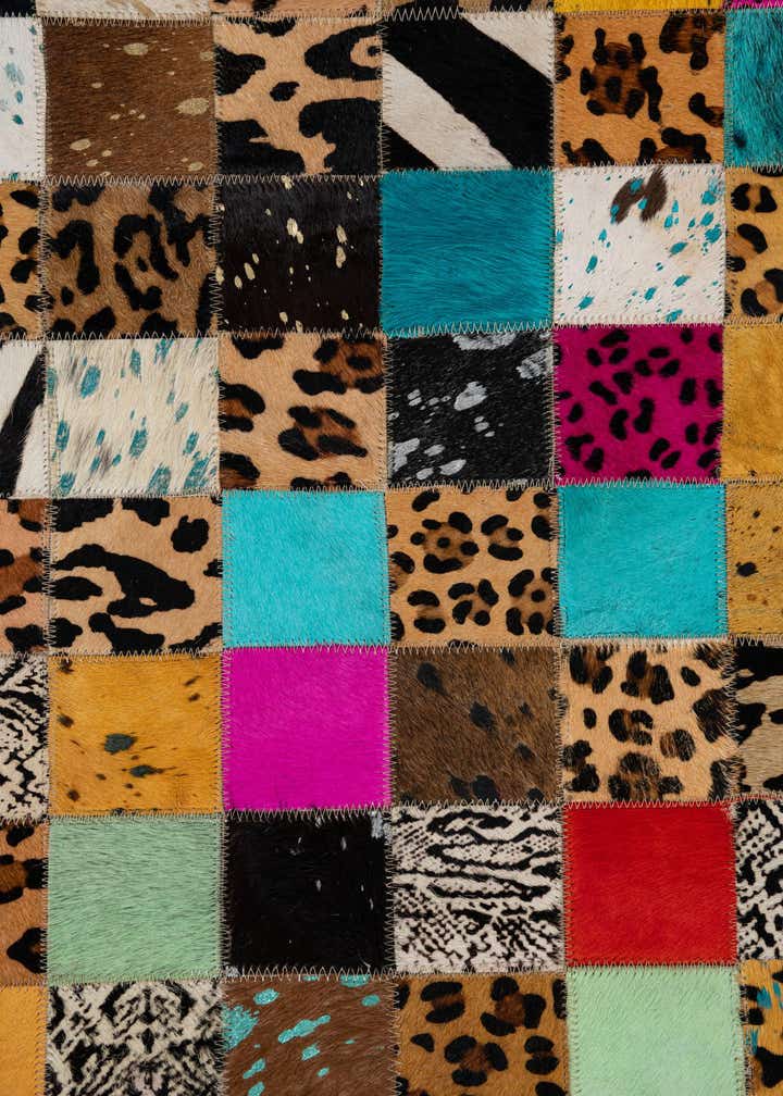 8' 1 x 10' Cowhide Leather Rug