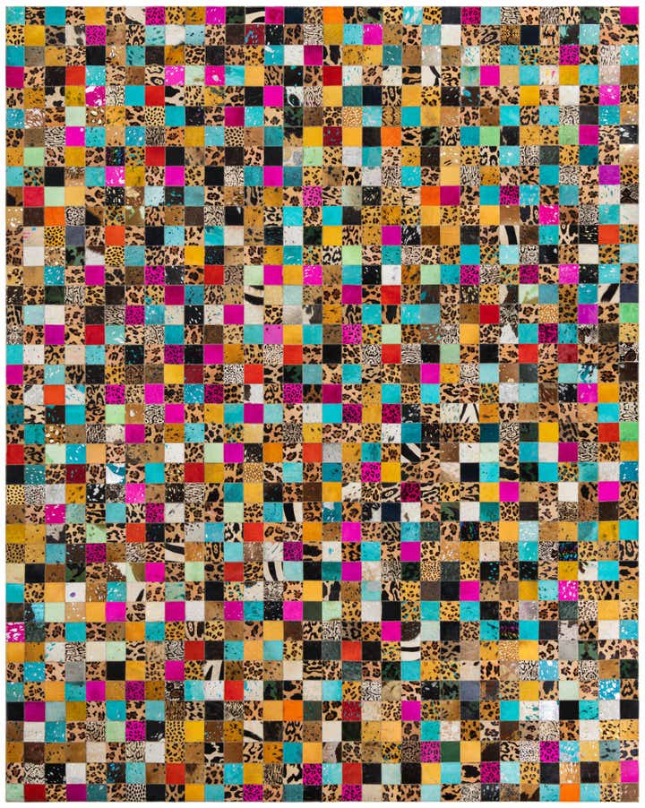 8' 1 x 10' Cowhide Leather Rug