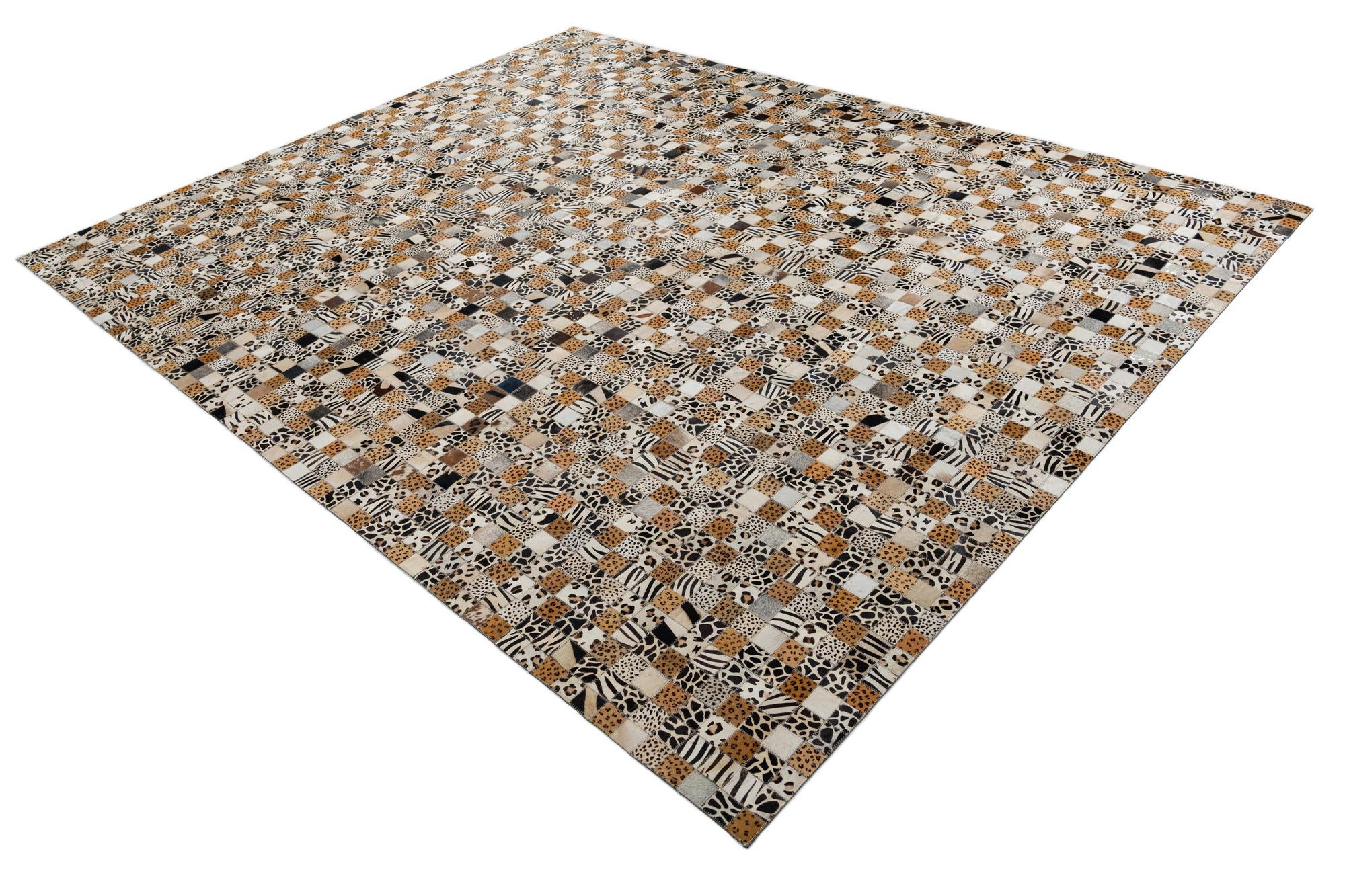 8' x 10' Cowhide Leather Rug