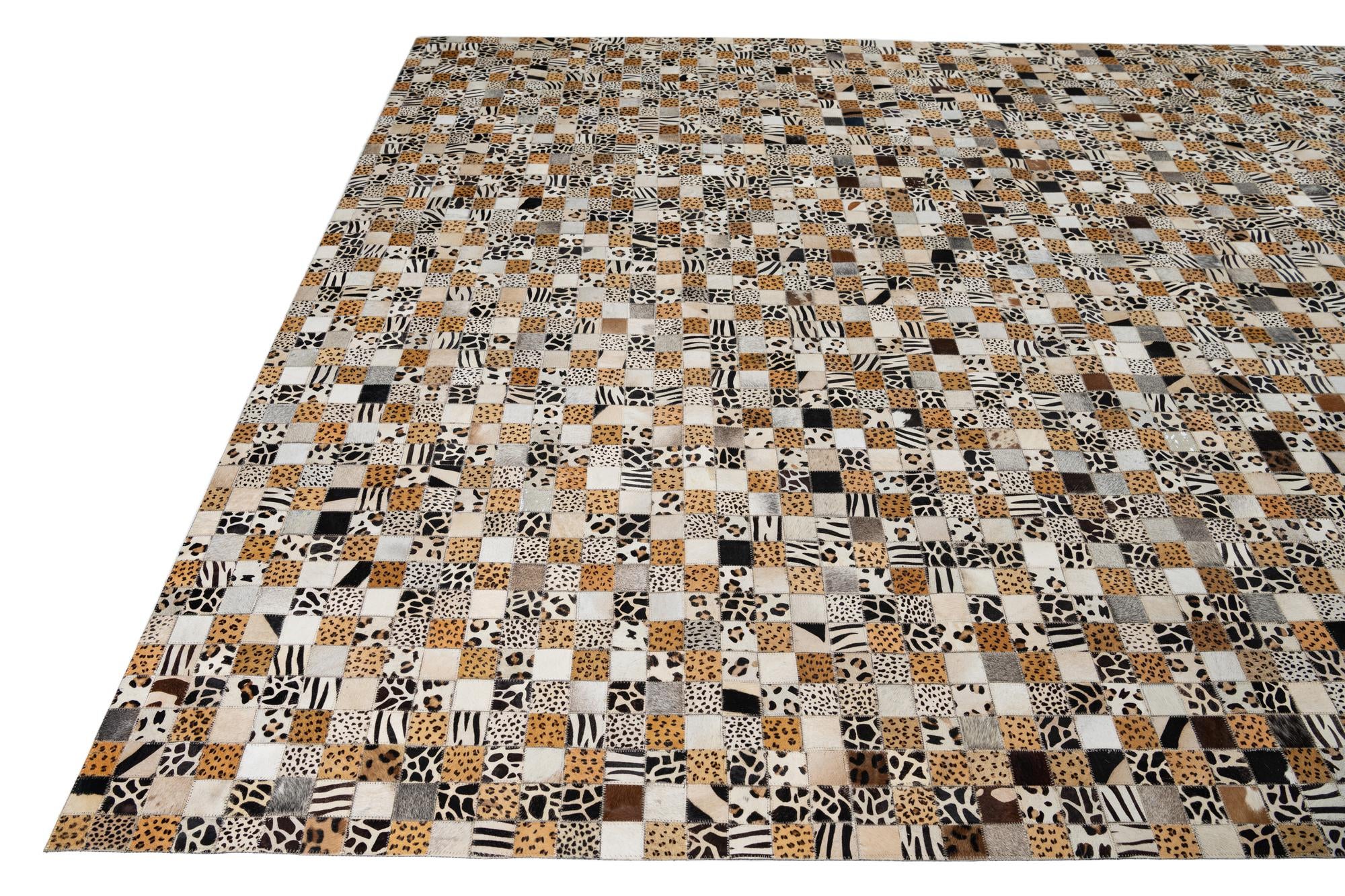8' x 10' Cowhide Leather Rug