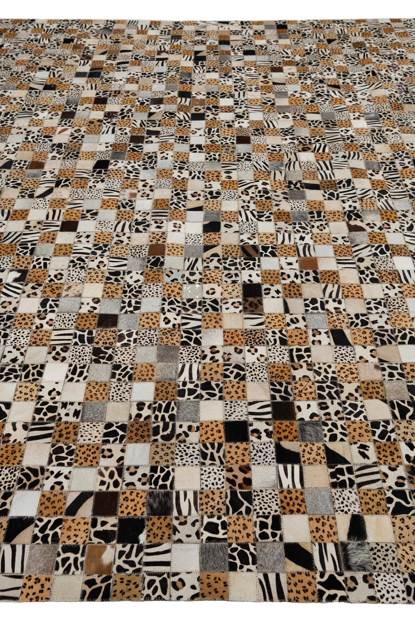 8' x 10' Cowhide Leather Rug
