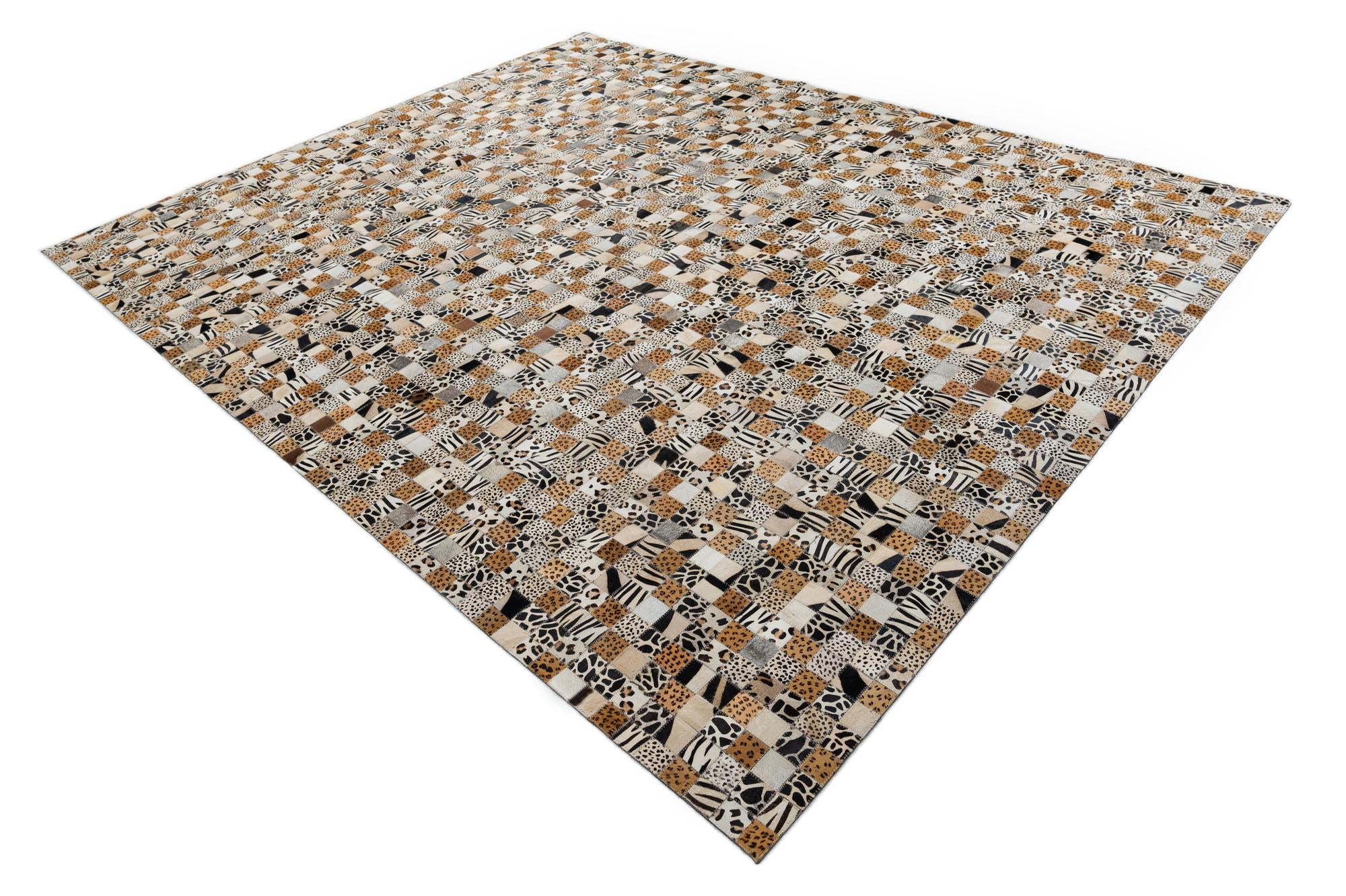 8' x 10' Cowhide Leather Rug