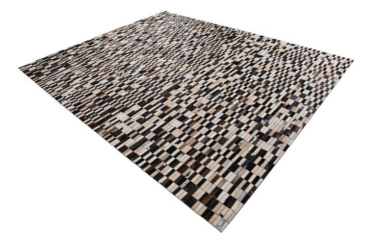 8' 1 x 9' 10 Cowhide Leather Rug
