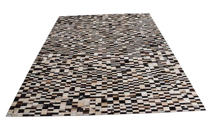 8' 1 x 9' 10 Cowhide Leather Rug