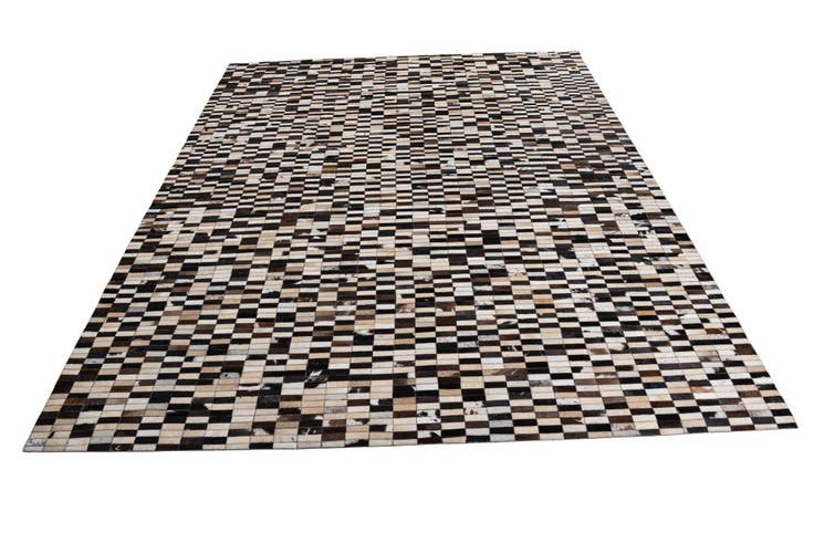 Detail image of 8' 1 x 9' 10 Cowhide Leather Rug
