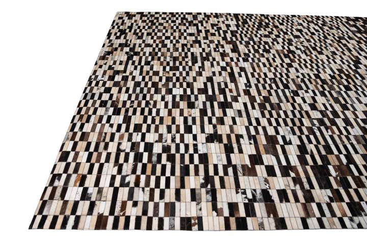 8' 1 x 9' 10 Cowhide Leather Rug