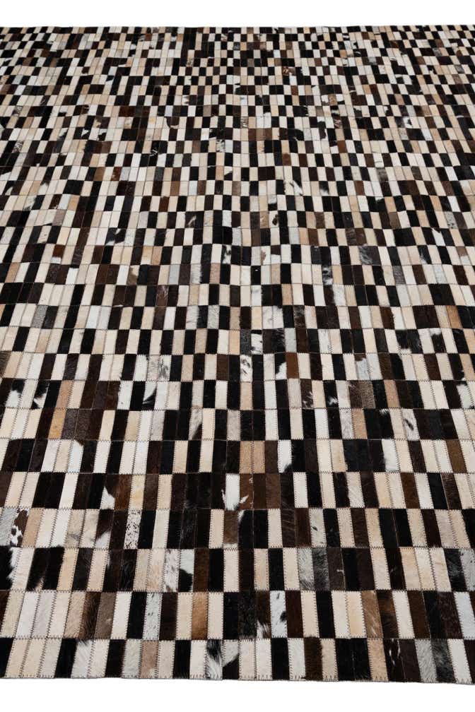 8' 1 x 9' 10 Cowhide Leather Rug