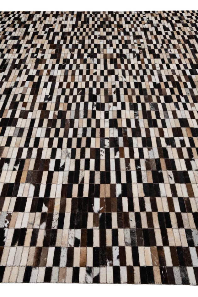 Detail image of 8' 1 x 9' 10 Cowhide Leather Rug