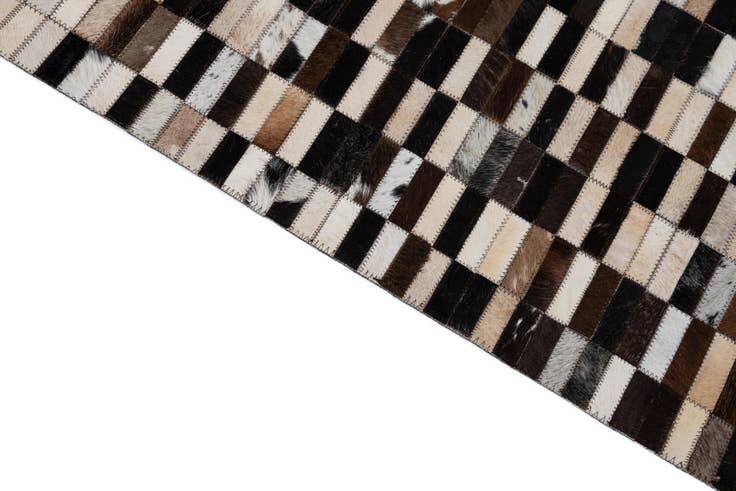 Detail image of 8' 1 x 9' 10 Cowhide Leather Rug
