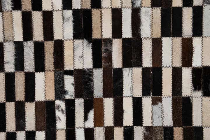 8' 1 x 9' 10 Cowhide Leather Rug