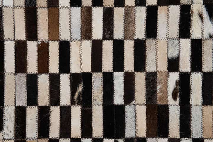 8' 1 x 9' 10 Cowhide Leather Rug