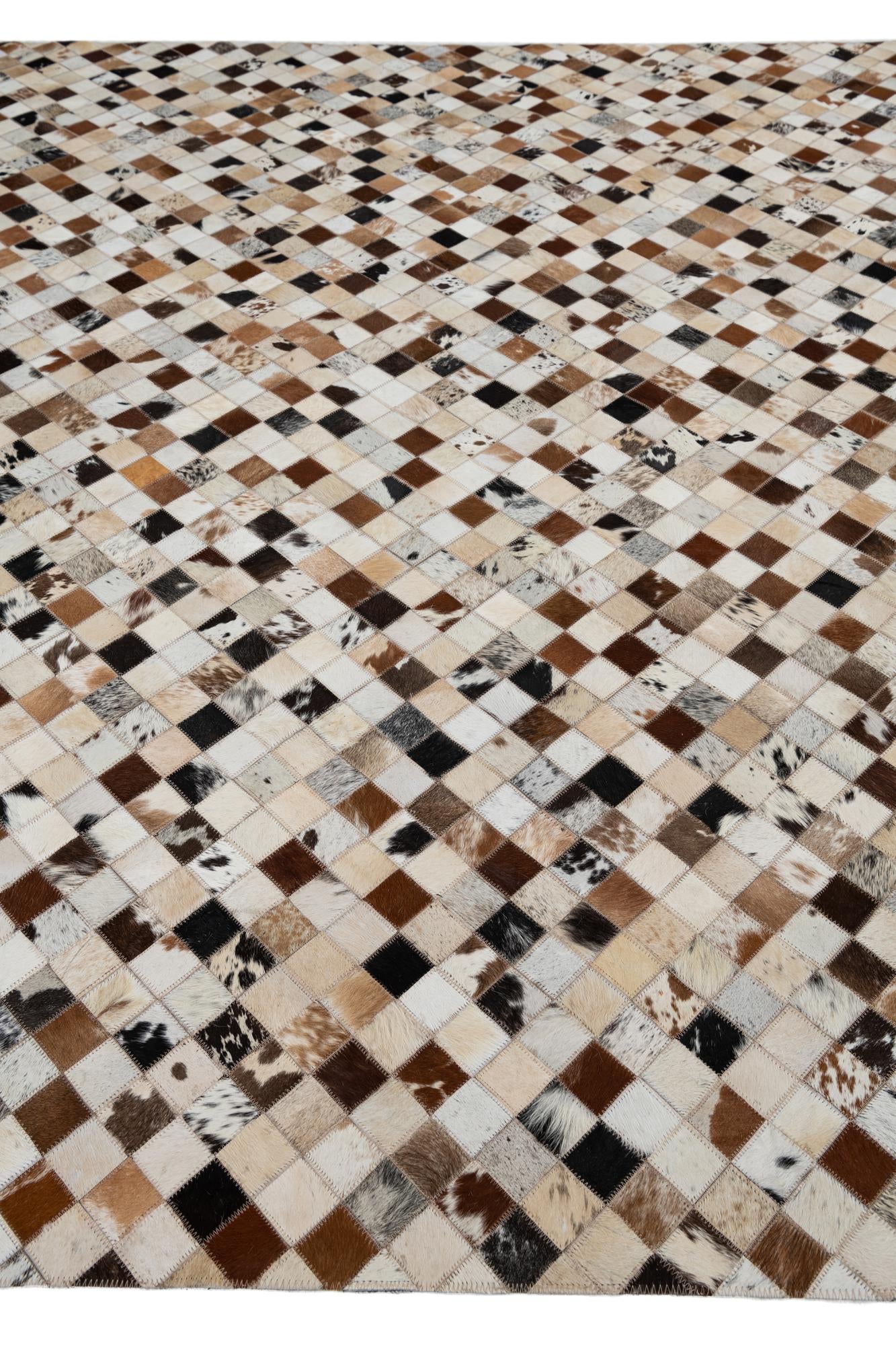 8' x 10' Cowhide Leather Rug