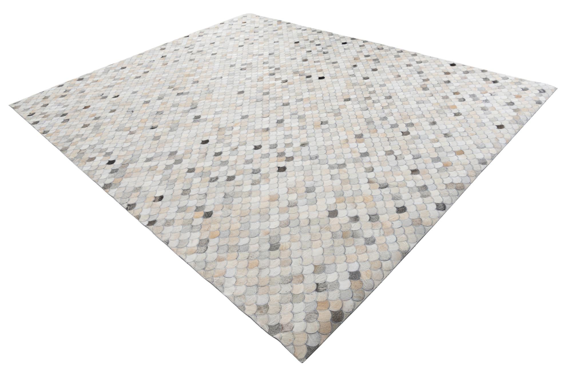 8' 2 x 10' Cowhide Leather Rug