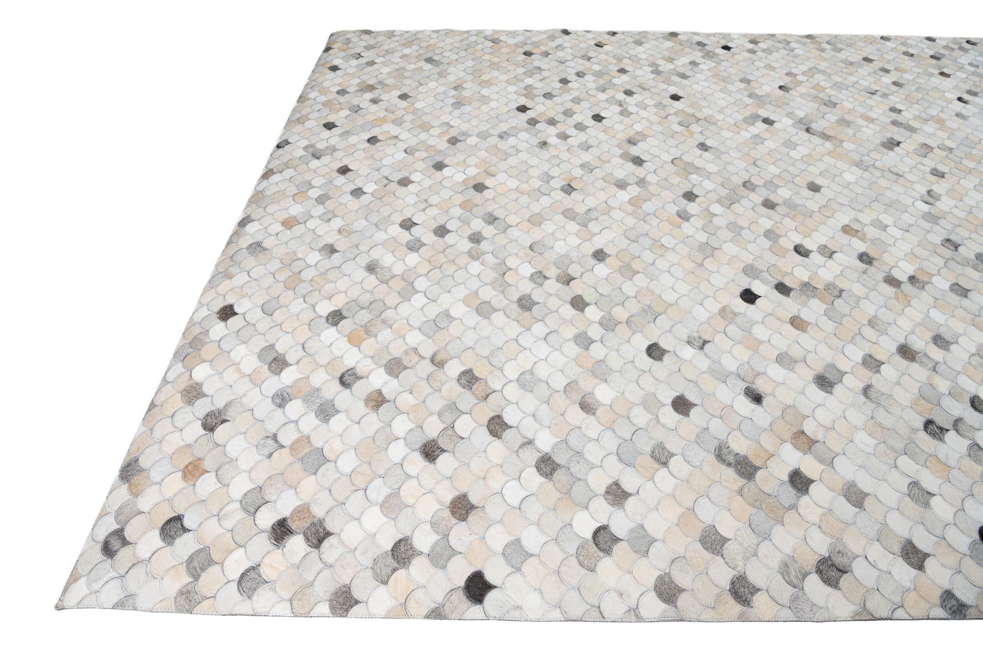 8' 2 x 10' Cowhide Leather Rug