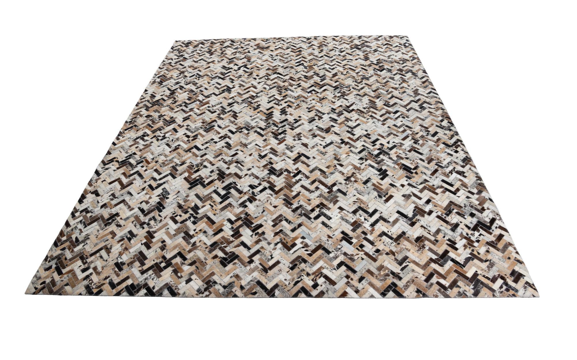 8' 1 x 9' 10 Cowhide Leather Rug
