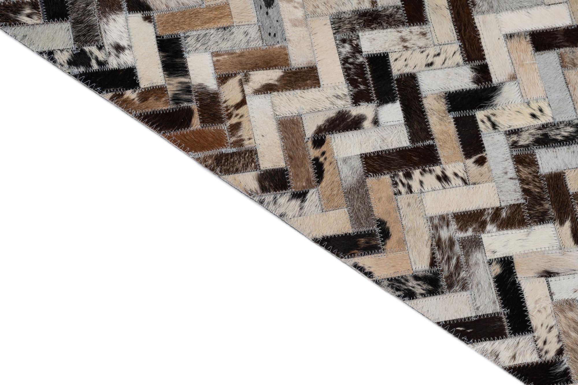8' 1 x 9' 10 Cowhide Leather Rug