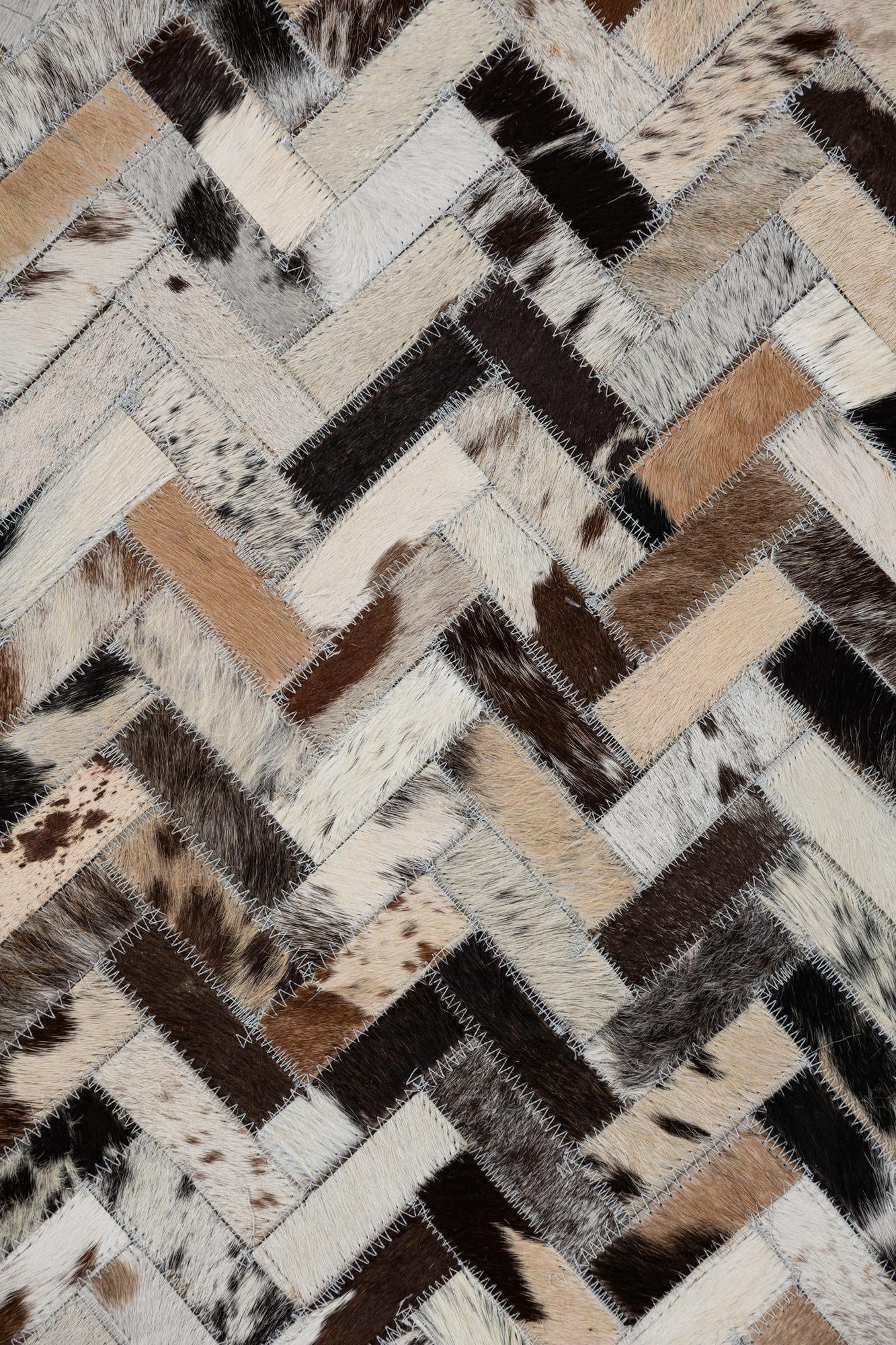 8' 1 x 9' 10 Cowhide Leather Rug