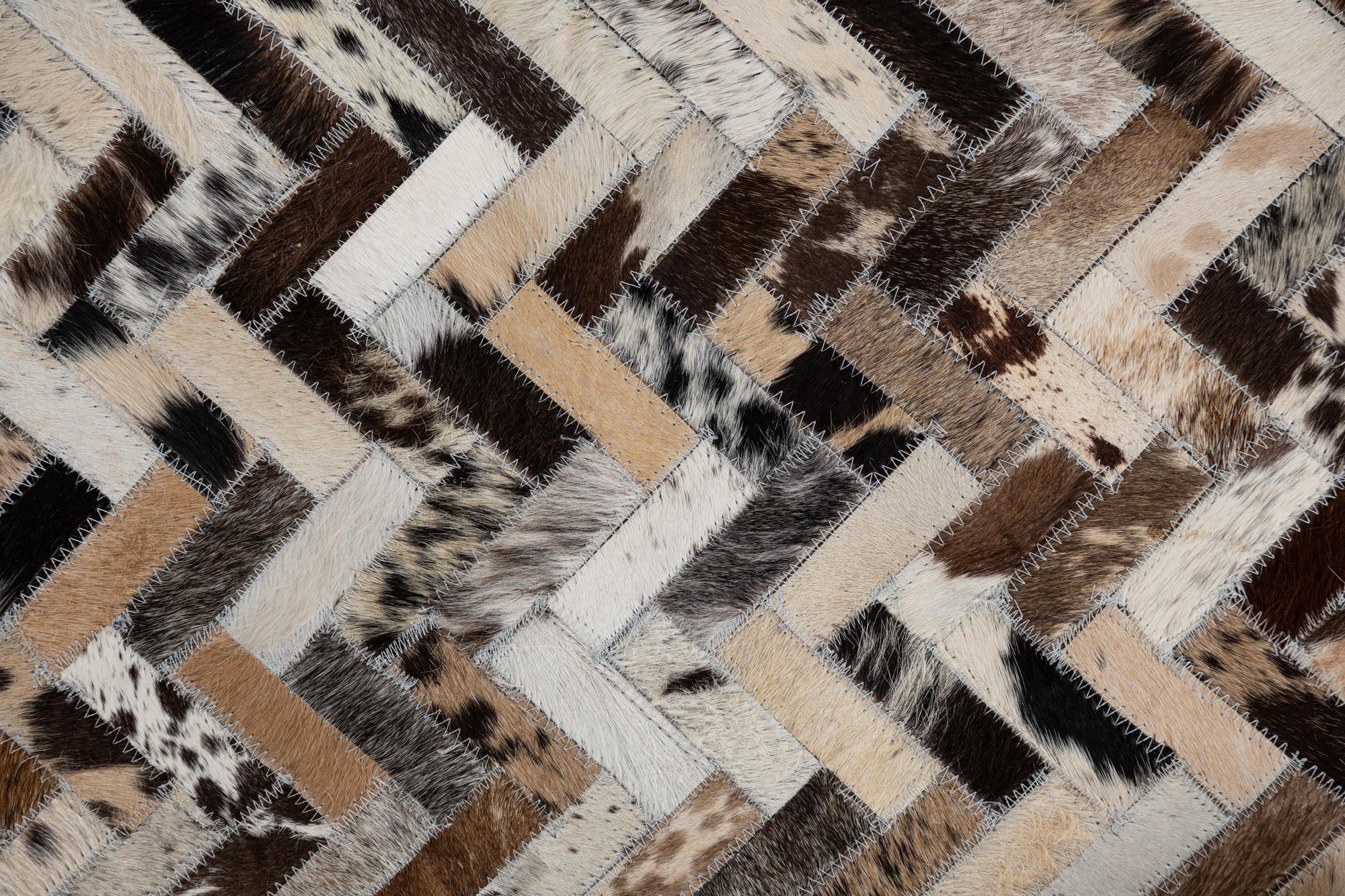 8' 1 x 9' 10 Cowhide Leather Rug
