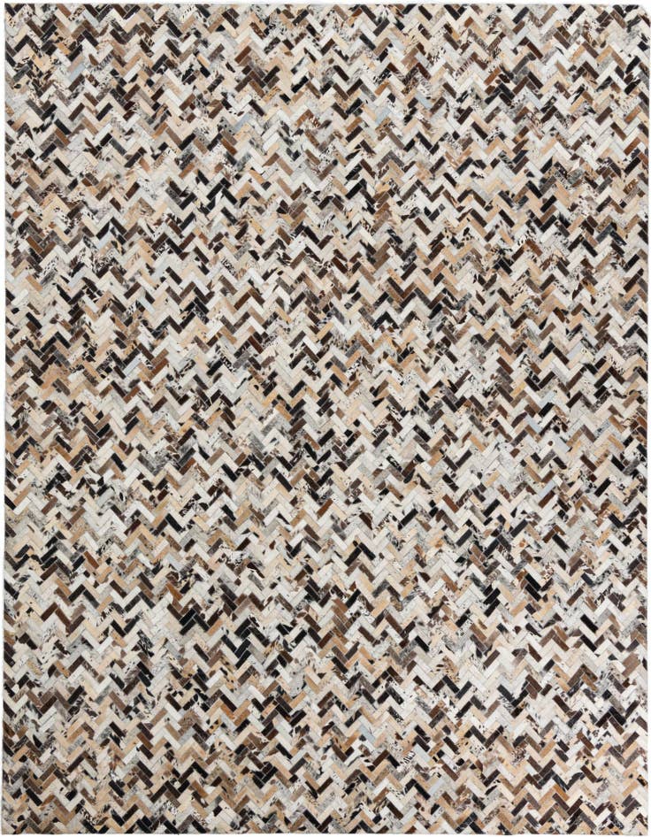 Detail image of 8' 1 x 9' 10 Cowhide Leather Rug