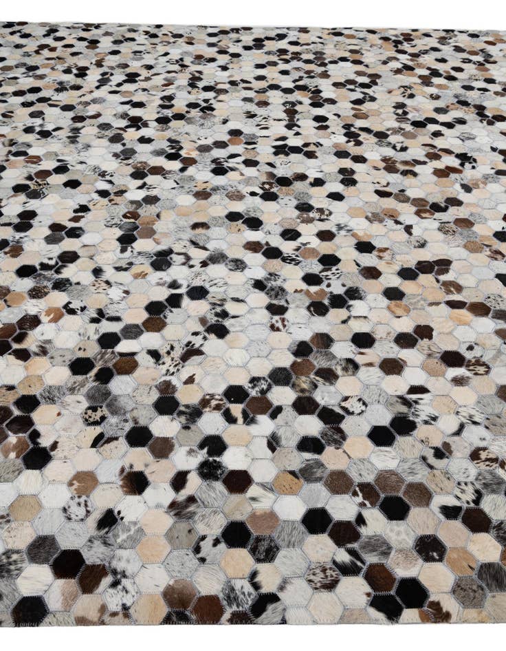 Detail image of 8' 1 x 9' 10 Cowhide Leather Rug