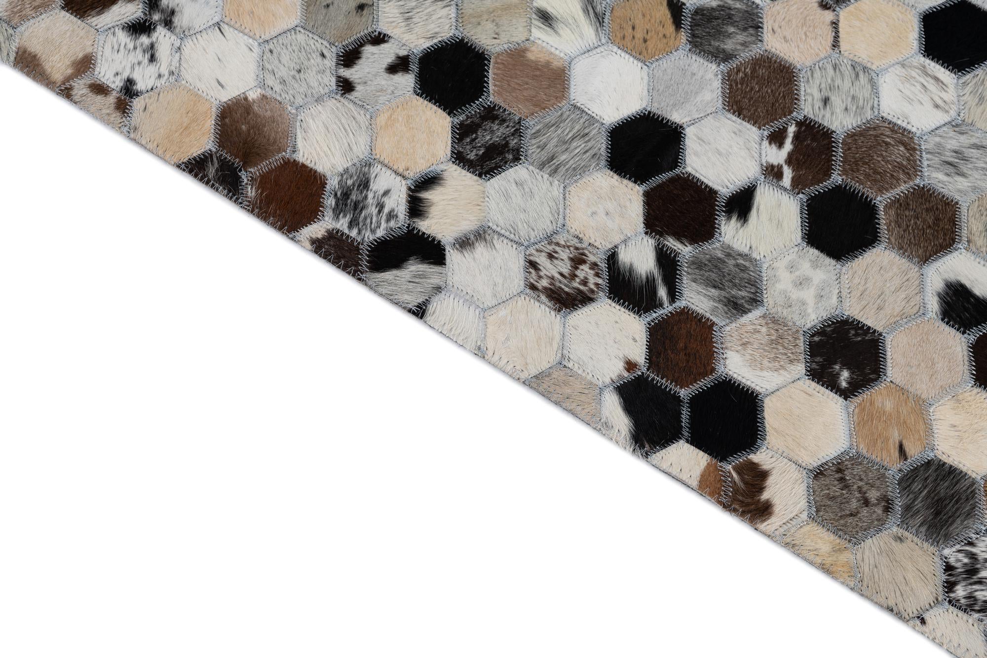 8' 1 x 9' 10 Cowhide Leather Rug