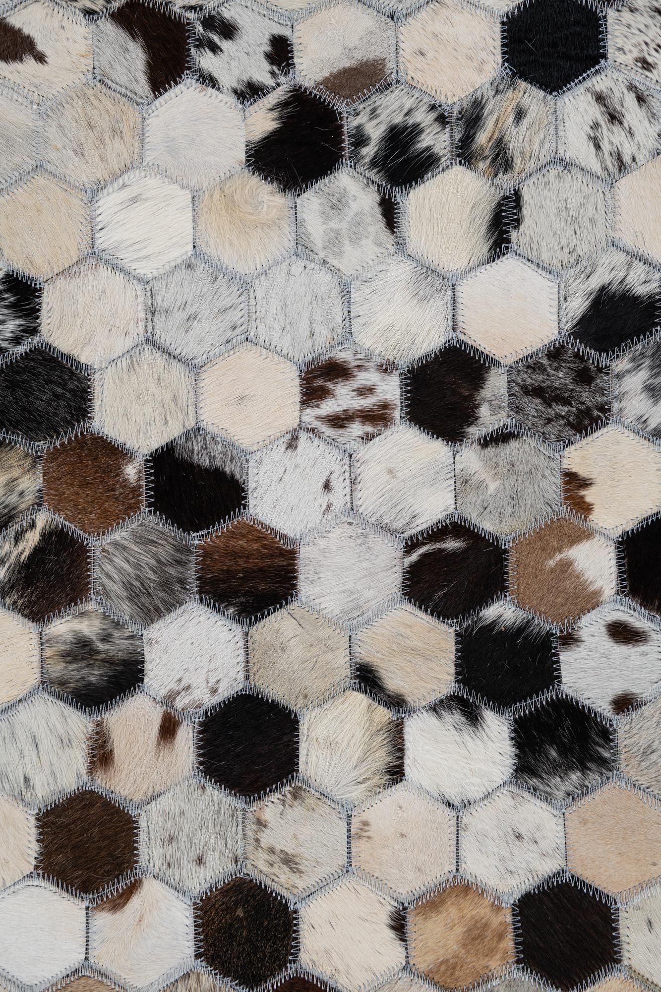 8' 1 x 9' 10 Cowhide Leather Rug