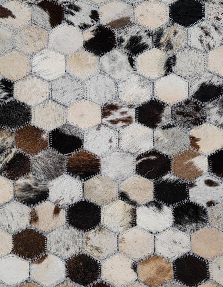 Detail image of 8' 1 x 9' 10 Cowhide Leather Rug