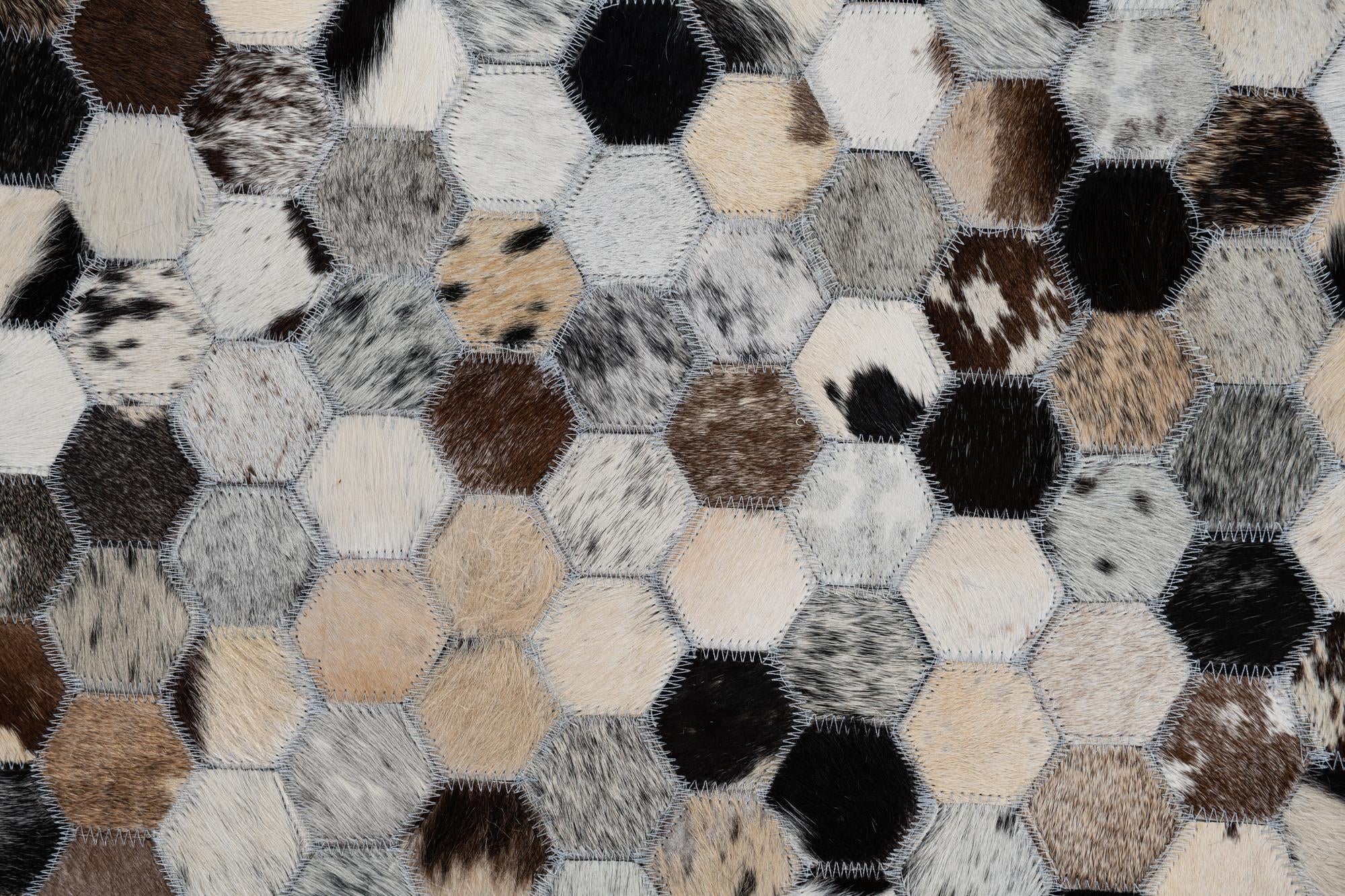 8' 1 x 9' 10 Cowhide Leather Rug
