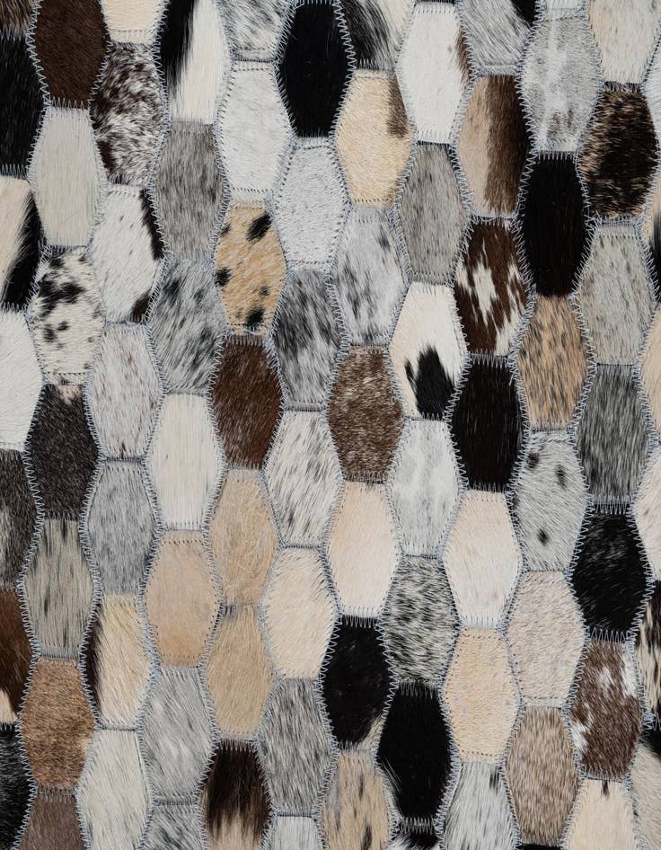 Detail image of 8' 1 x 9' 10 Cowhide Leather Rug