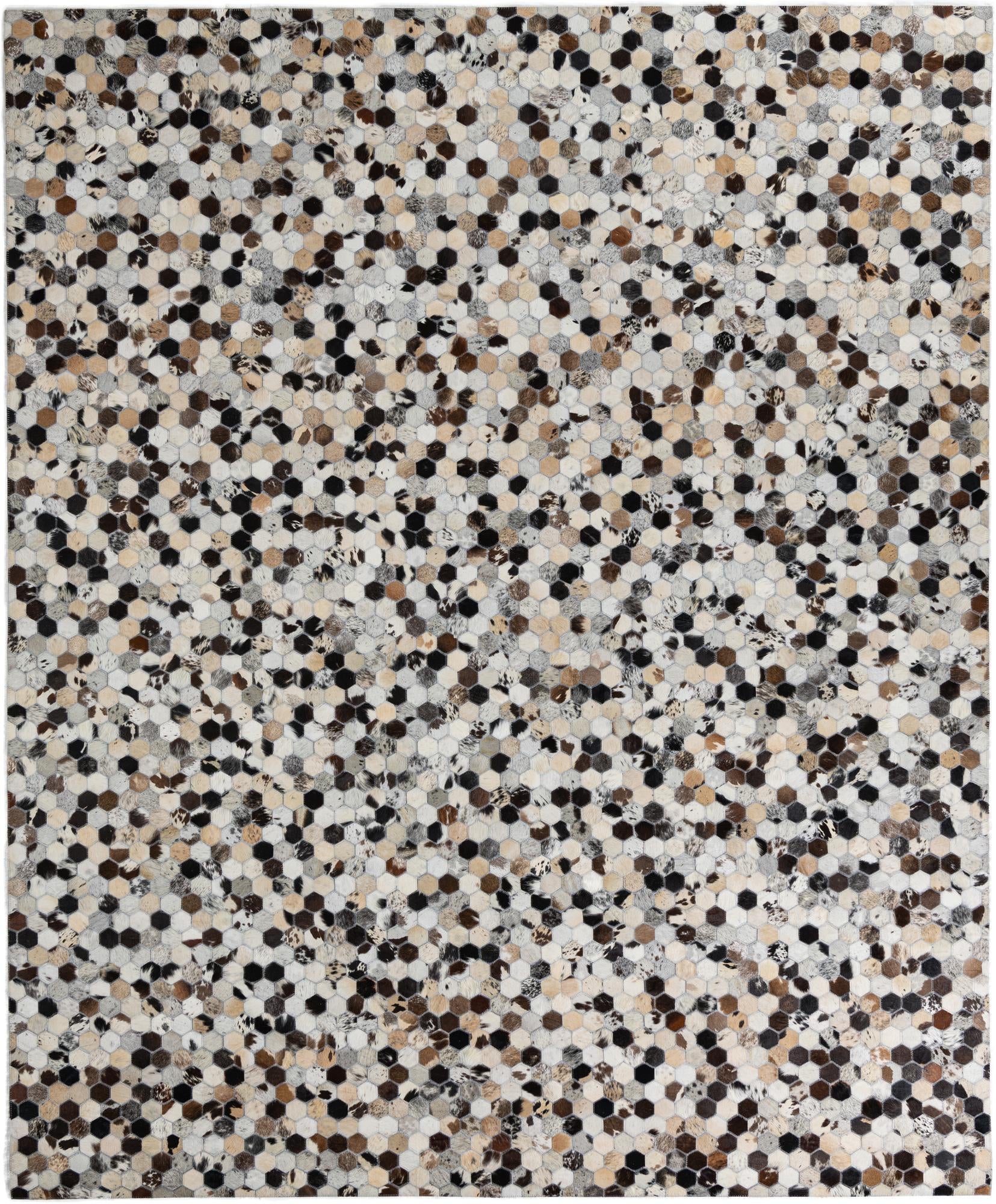 8' 1 x 9' 10 Cowhide Leather Rug
