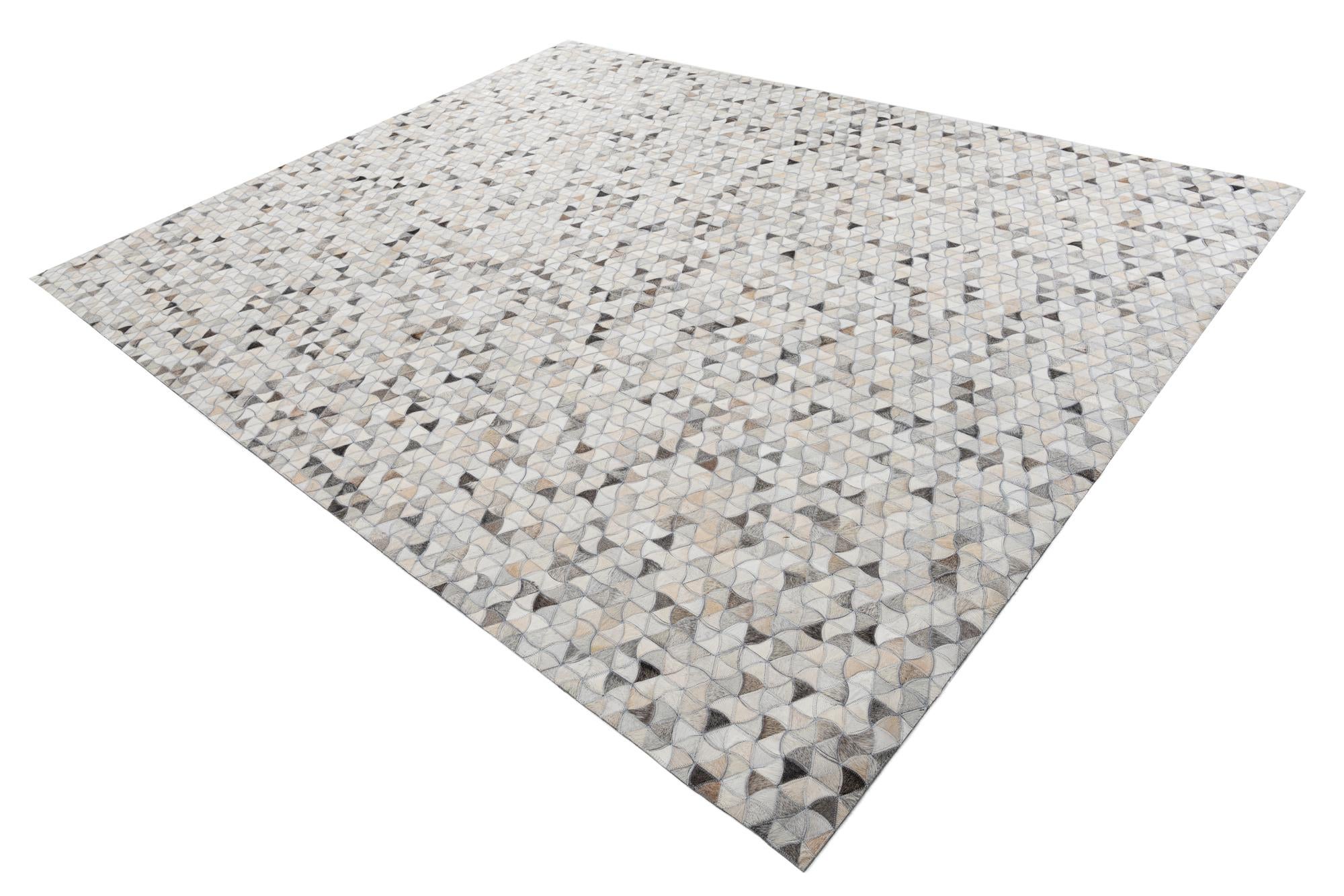 7' 10 x 9' 10 Cowhide Leather Rug