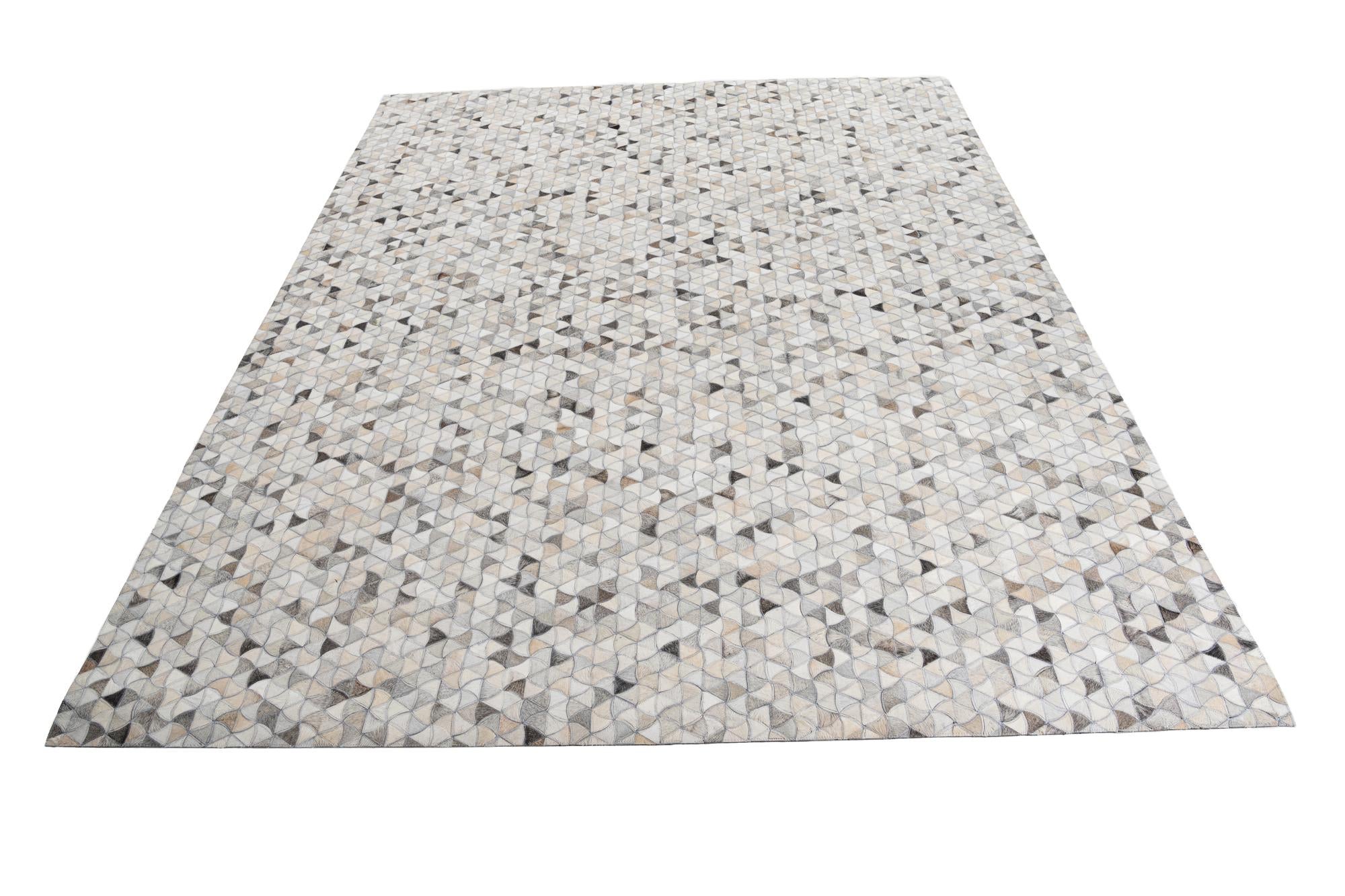 7' 10 x 9' 10 Cowhide Leather Rug