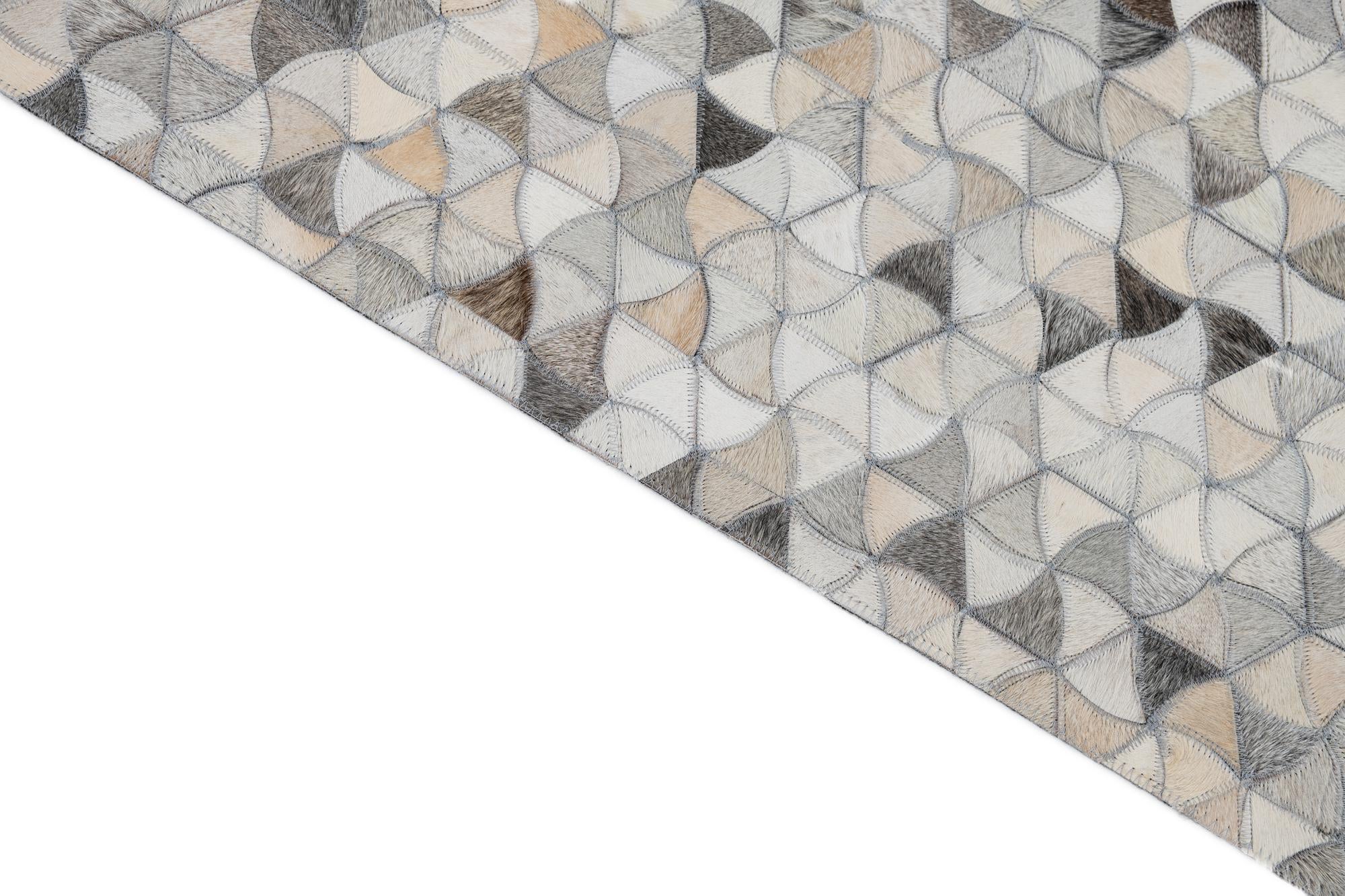 7' 10 x 9' 10 Cowhide Leather Rug