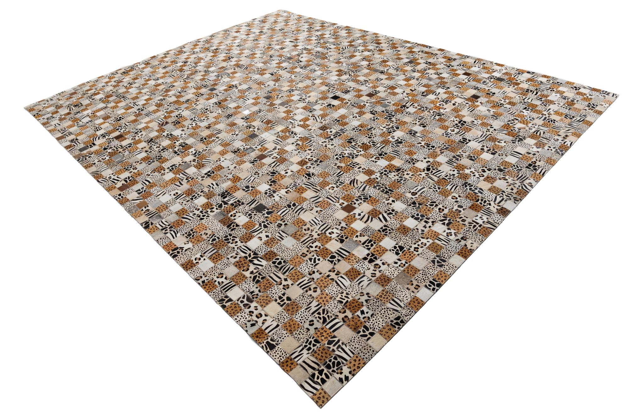 8' x 10' Cowhide Leather Rug